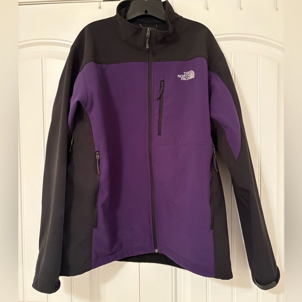 North Face Mens Apex Bionic Soft Shell Jacket XL Black Purple